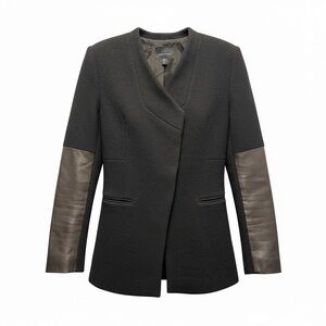 Judith & Charles Merino Wool and Leather Blazer